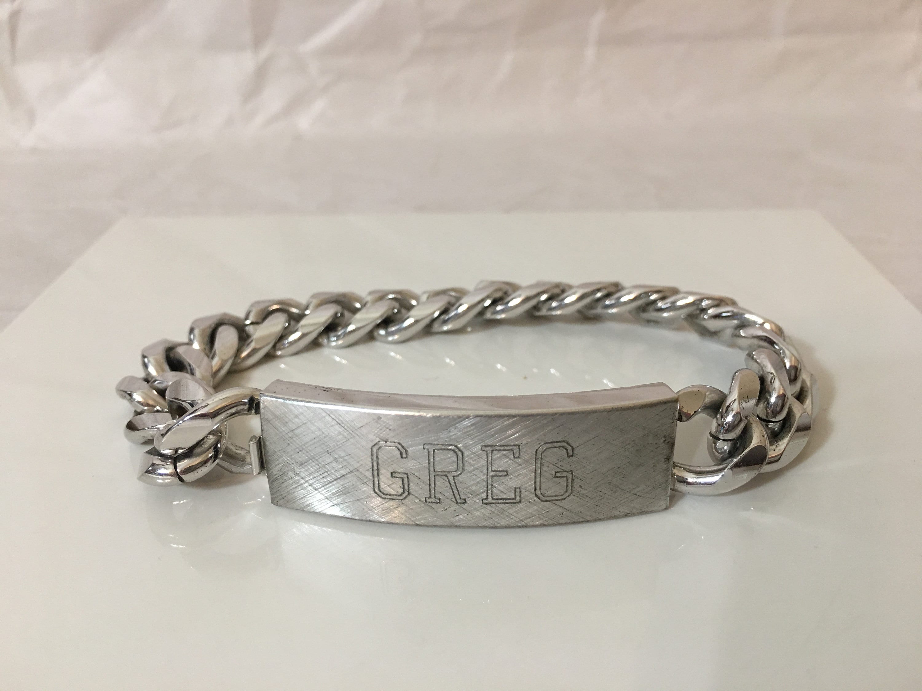 SPEIDEL Silver Rhodium Electroplate Men's ID Bracelet Etsy