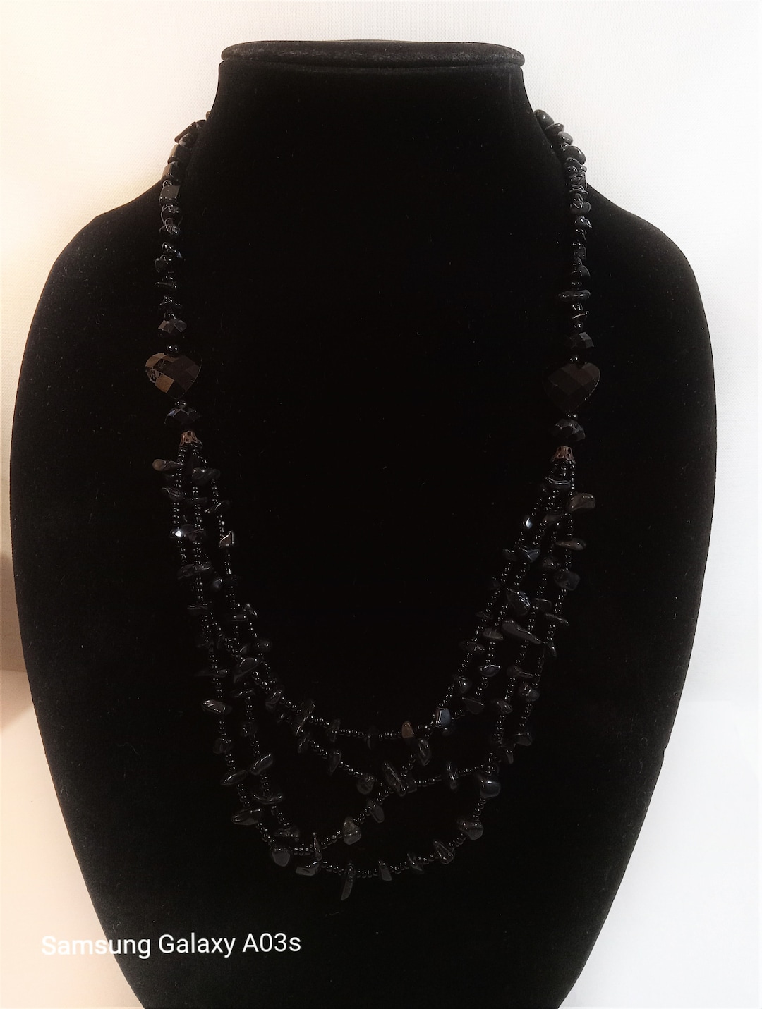Vintage Black Jet & Seed Bead Necklace Vintage Black Jet Bead - Etsy