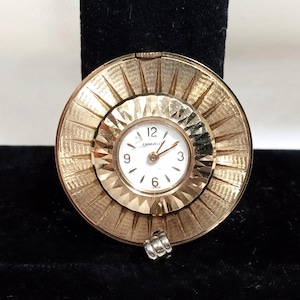 Vintage Diamond Etched Gold Tone Ladies CARAVELLE Watch Pendant - Non Working, parts Repair Only; CARAVELLE Watch for Parts or Repair