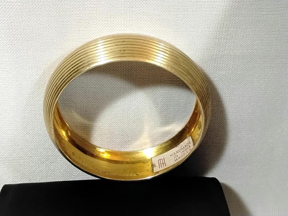 Handcrafted MAGDA K Solid Brass Bangle Bracelet -… - image 7