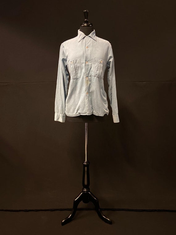 1950's Pilgrim Pale Blue Corduroy Shirt