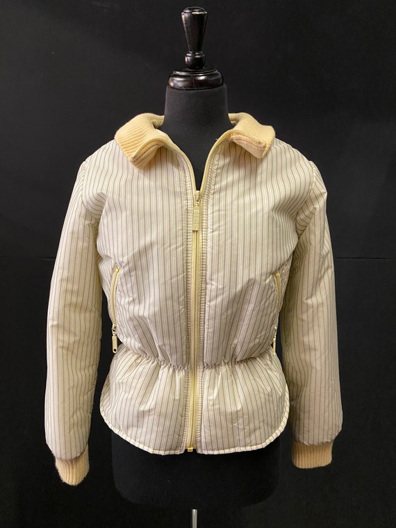 1980's Yellow Striped Ski Puffer Jacket