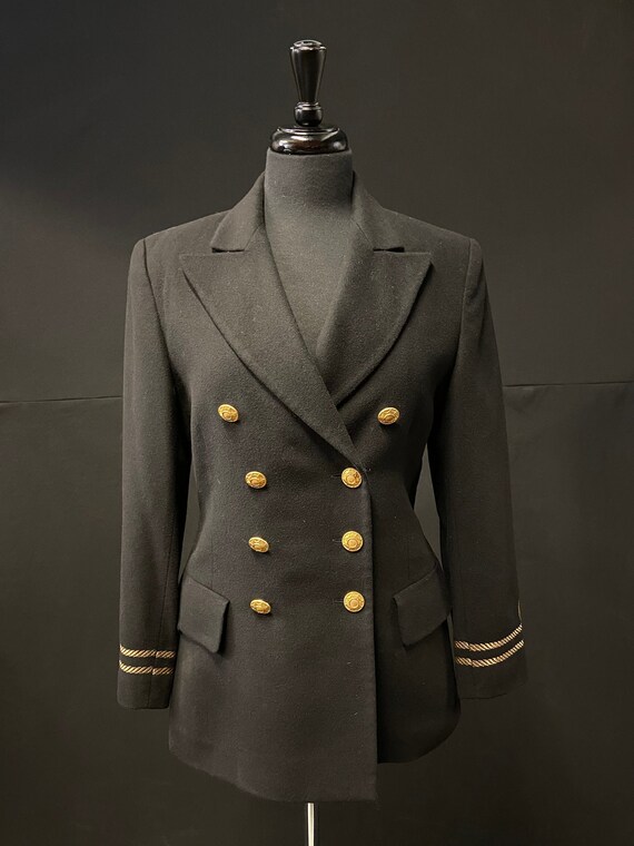 Mondi Designer 1980's Double Breasted Tailored Nav