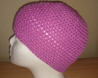 Bonnet en crochet violet clair pour femme