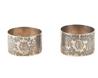 Antique Pair Of Silver Napkin Rings