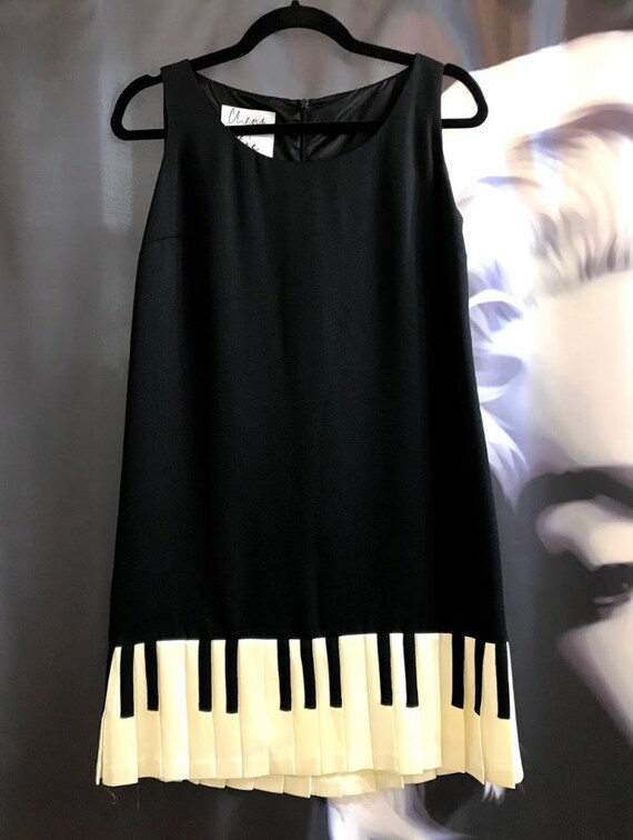 Vintage 90s MOSCHINO Cheap And Chic Piano Key Dres