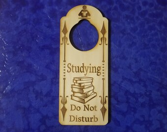 Studying Do Not Disturb Engraved Door Hanger Sign