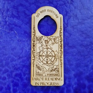 Wheel of Fortune Do Not Disturb Tarot Reading in Progress Engraved Door Hanger Sign