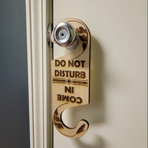Flippable Do Not Disturb Come in Engraved Door Hanger Sign - Etsy