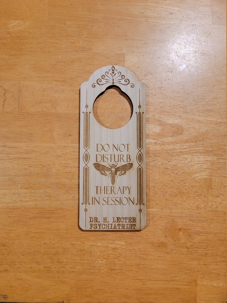 Lecter Sign Doctor Lecter Do Not Disturb Silence of the Lambs Engraved Door Hanger ...