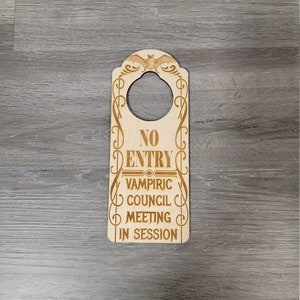 Vampiric Council Do Not Disturb Engraved Door Hanger Sign What We Do In The Shadows