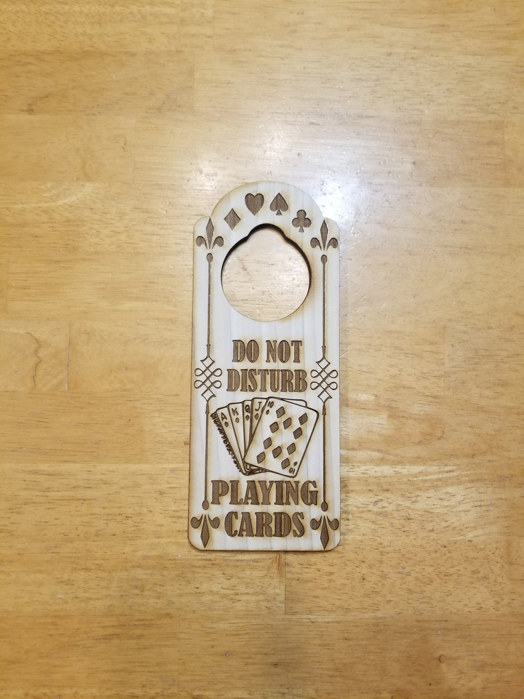 Do Not Disturb Playing Cards Engraved Door Hanger Sign Poker Hearts Etsy