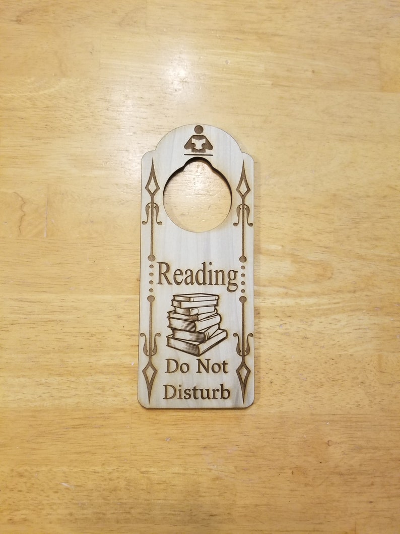 Reading Do Not Disturb Engraved Door Hanger Sign Bookworm - Etsy