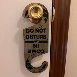 Flippable Do Not Disturb Come in Light Green Engraved Door Hanger Sign ...