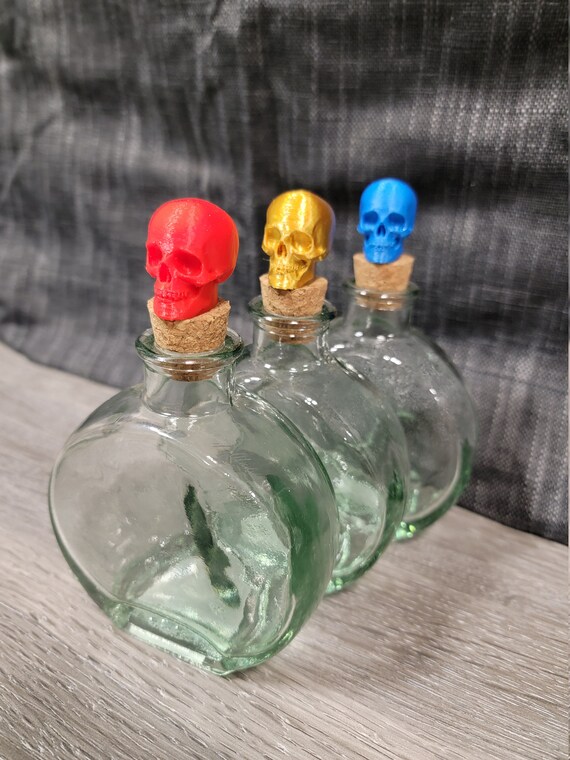 Human Skull Apothecary Bottle Decanter Cork Stopper Choose Etsy