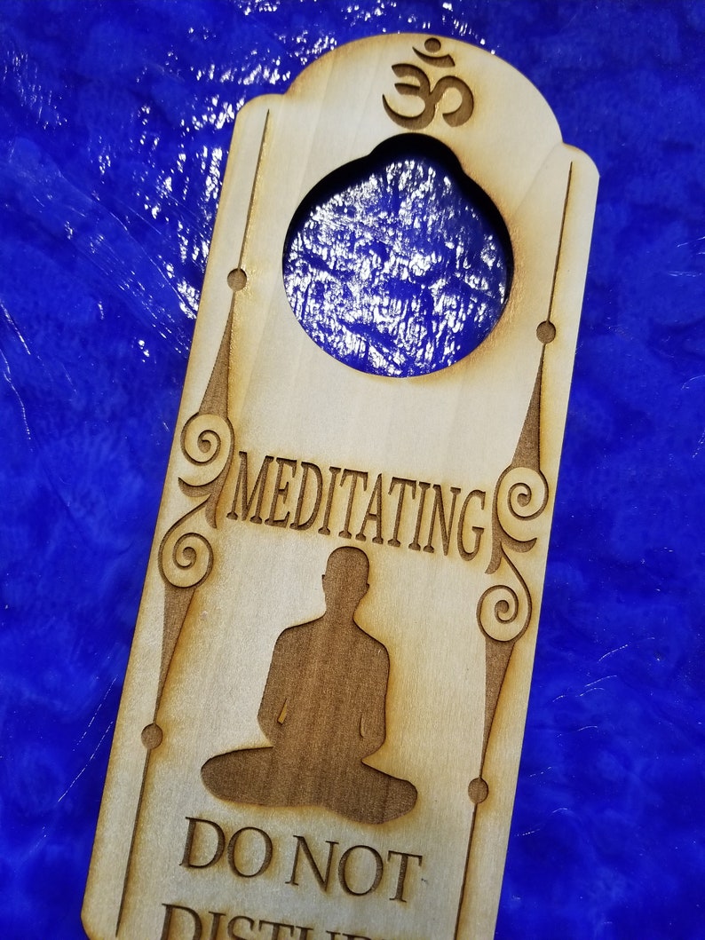 Do Not Disturb Meditating Engraved Door Hanger Sign - Etsy