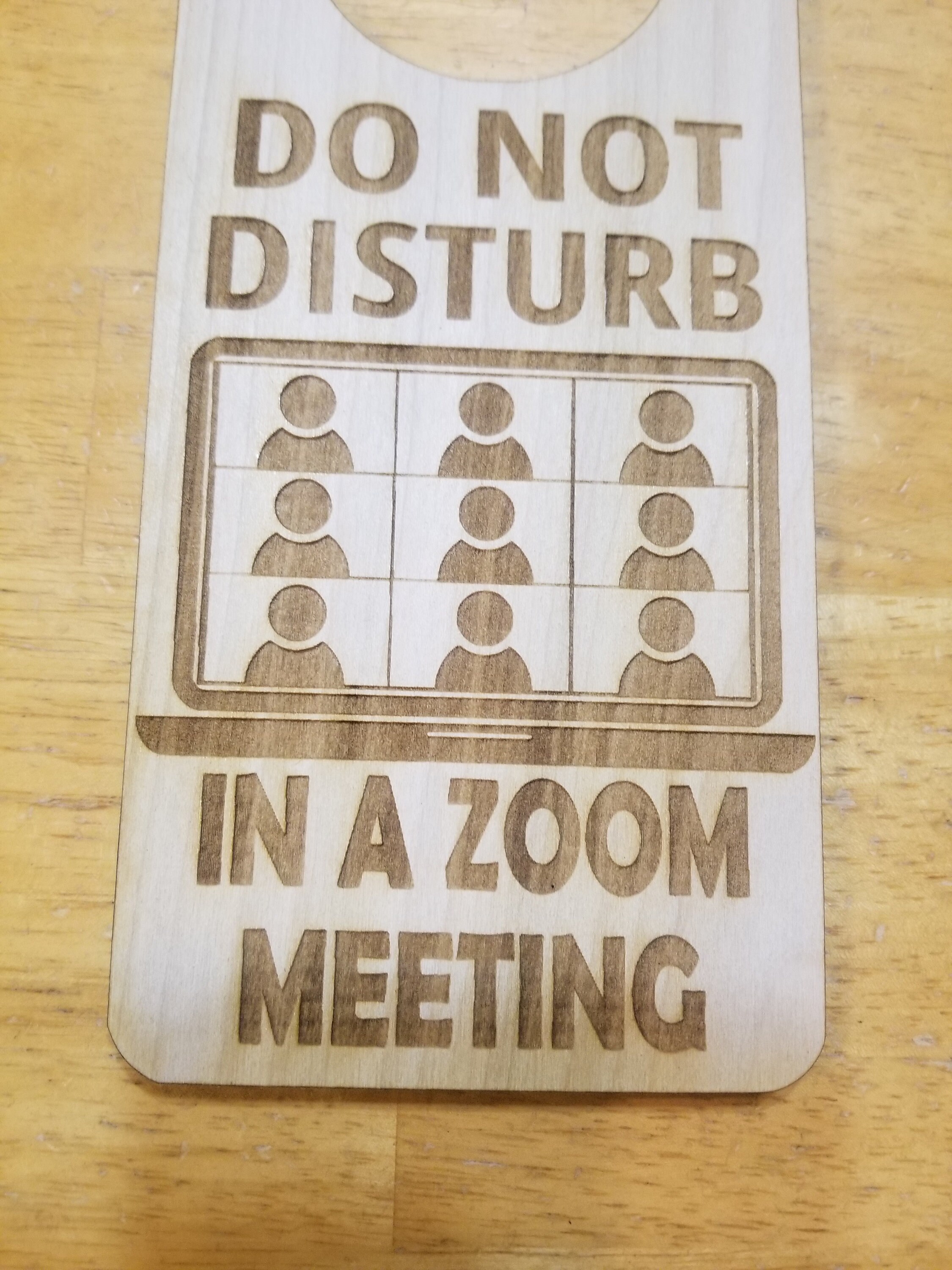 Do Not Disturb in a Zoom Meeting Engraved Door Hanger Sign Etsy