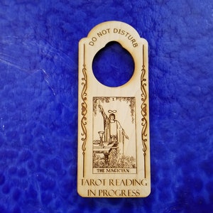 The Magician Do Not Disturb Tarot Reading in Progress Engraved Door Hanger Sign