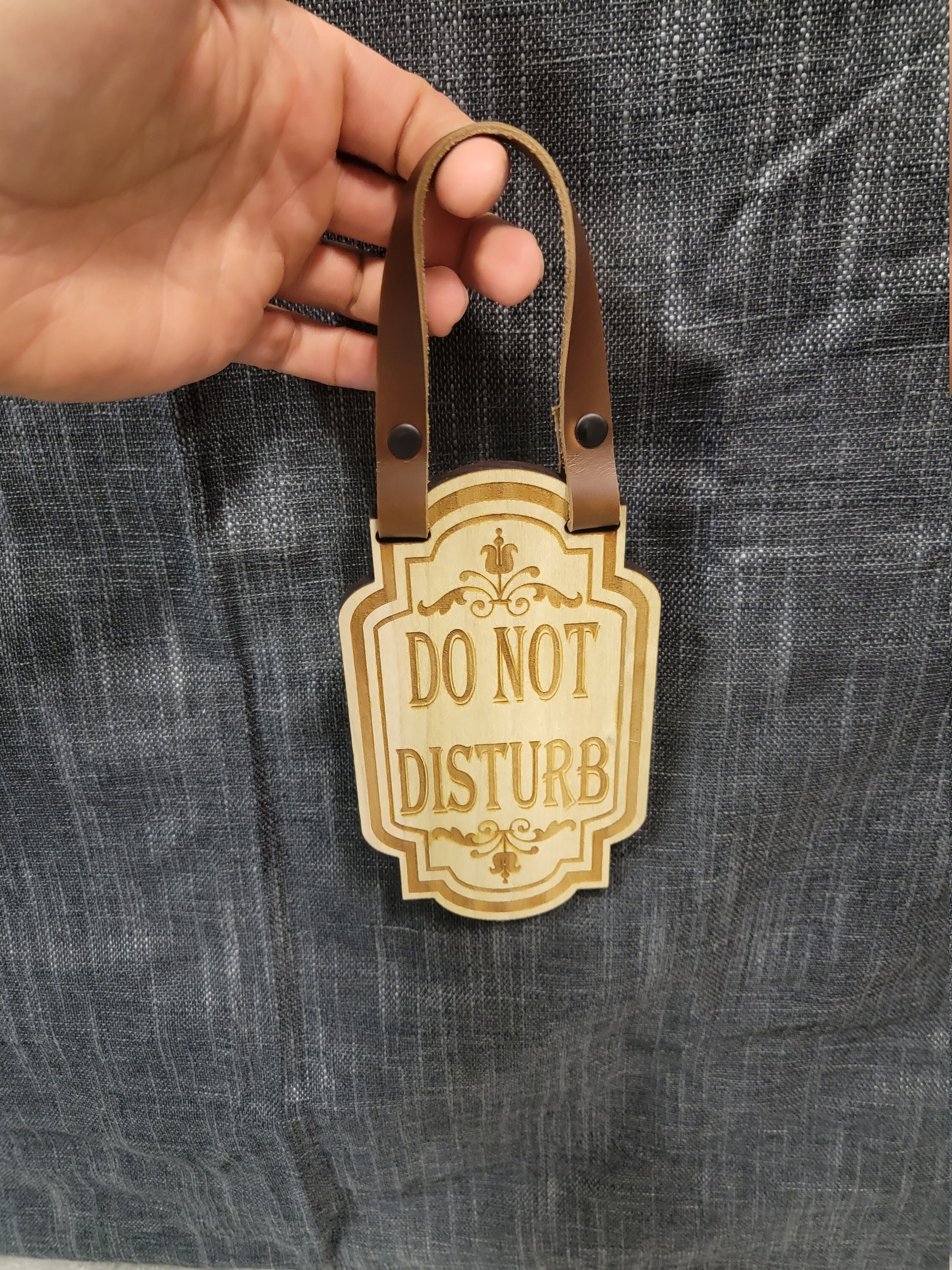 Do Not Disturb Leather Strap Engraved Door Hanger Sign - Etsy