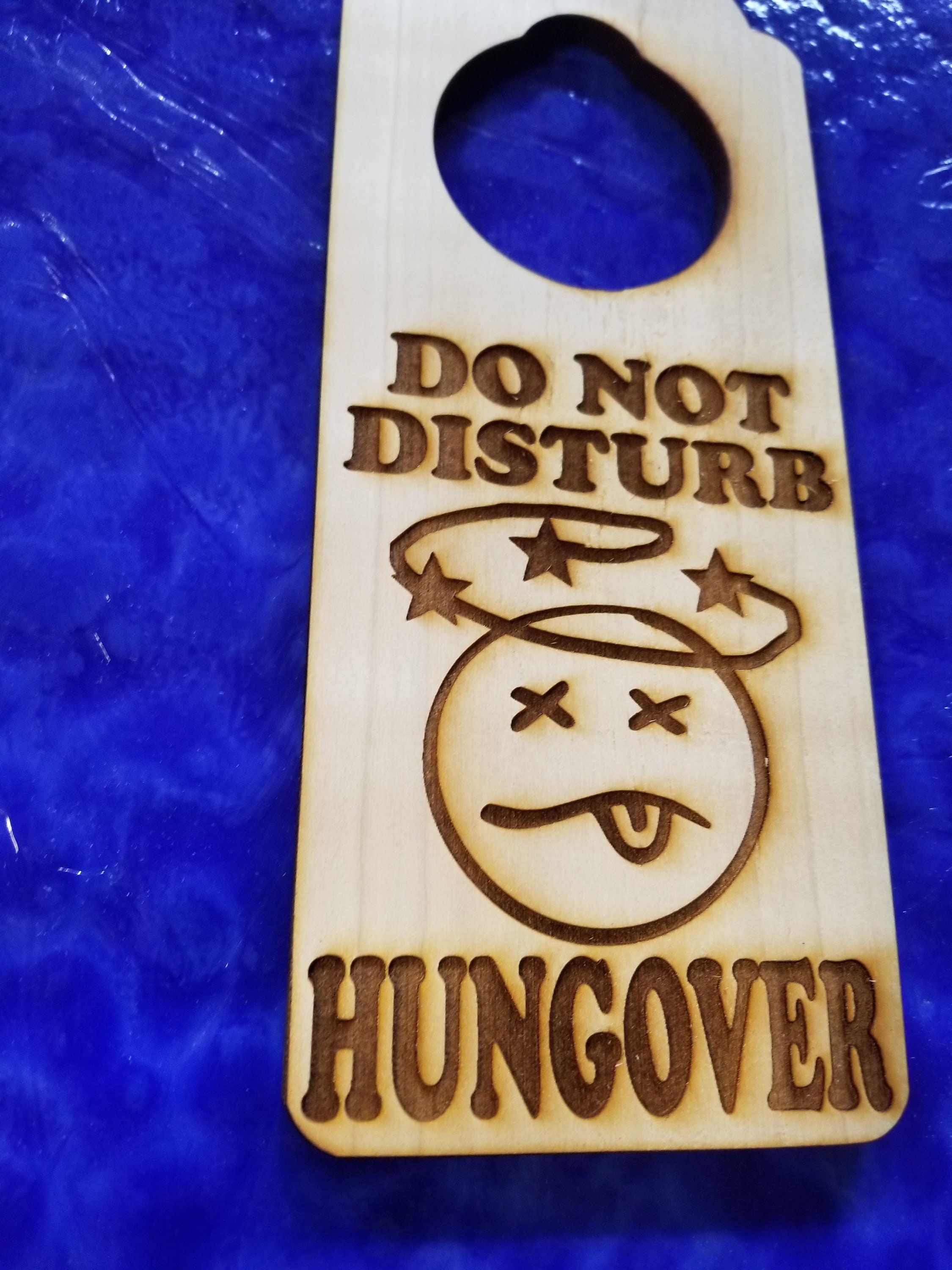 Do Not Disturb Hungover Engraved Door Hanger Sign Drunk | Etsy