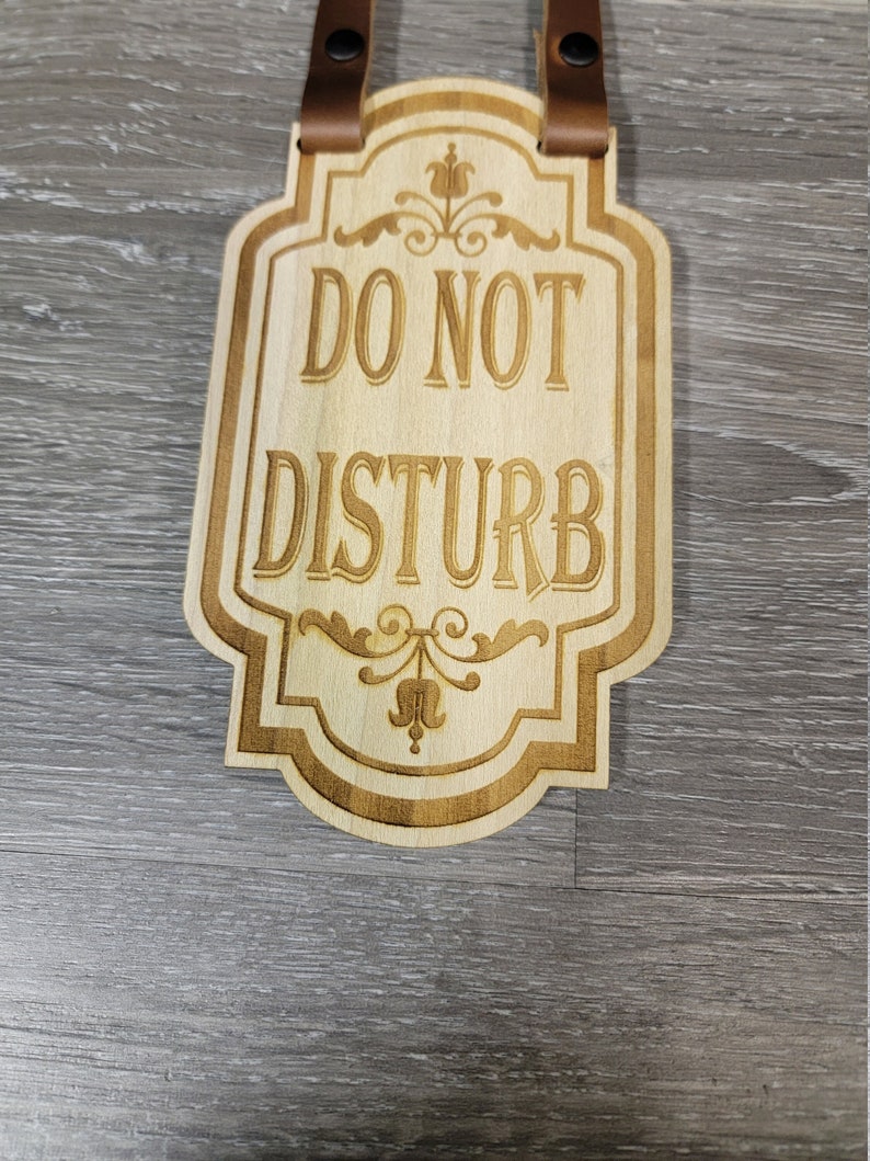 Do Not Disturb Leather Strap Engraved Door Hanger Sign - Etsy