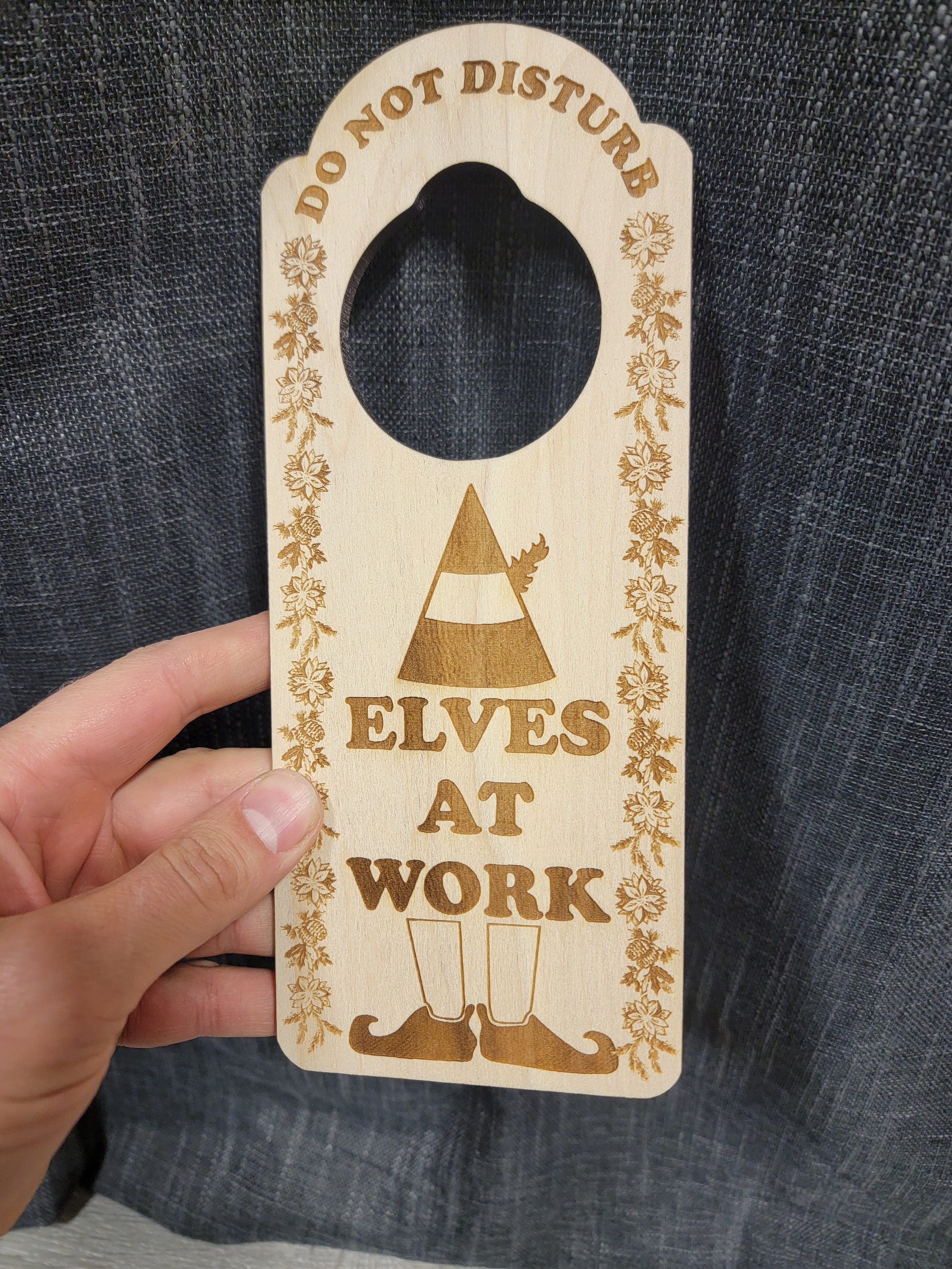 Do Not Disturb Elves at Work Christmas Engraved Door Hanger Etsy