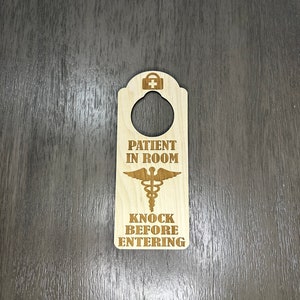 Patient in Room Knock Before Entering Door Hanger Sign Doctor&#39;s Office