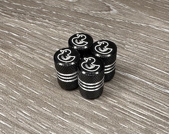 Tapones de válvula Schrader de goma con forma de pato, de aluminio, 9 colores.