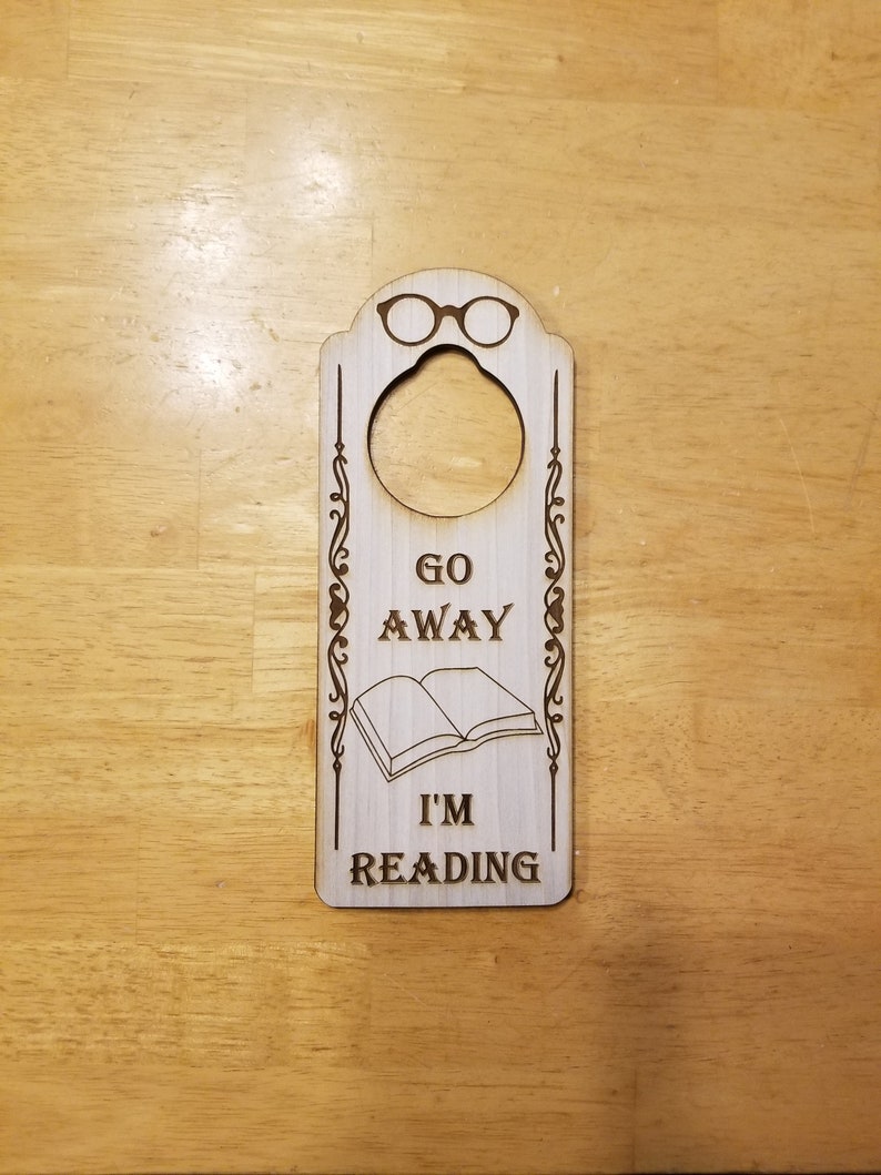 Go Away I'm Reading Do Not Disturb Engraved Door Hanger Sign - Etsy