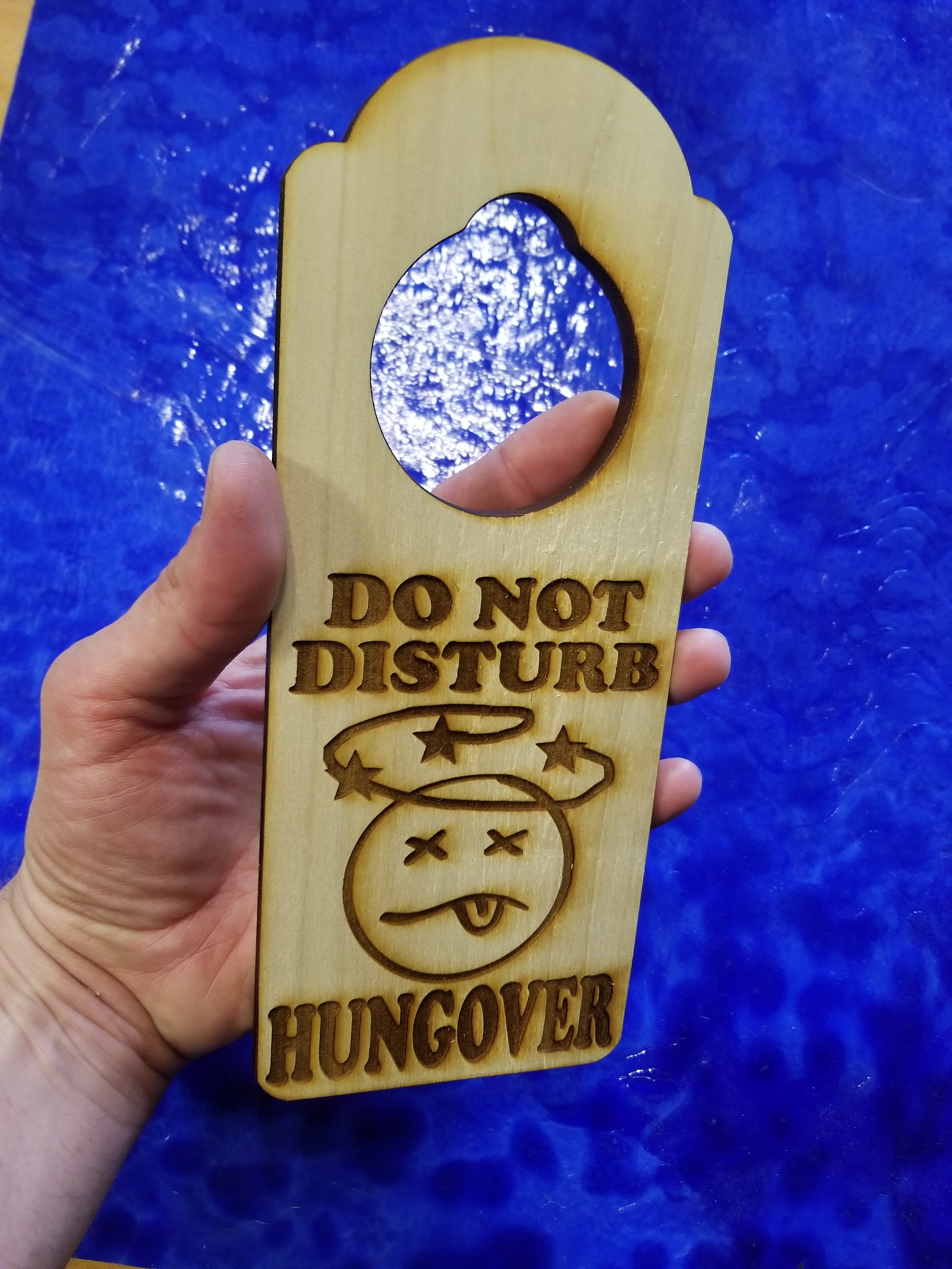 Do Not Disturb Hungover Engraved Door Hanger Sign Drunk - Etsy