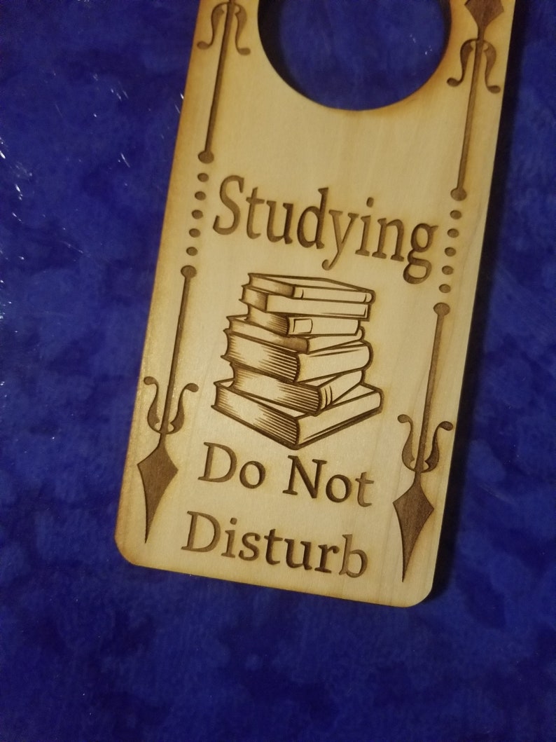 Studying Do Not Disturb Engraved Door Hanger Sign - Etsy