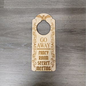 Fancy Room Secret Meeting Engraved Door Hanger Sign What We Do In The Shadows