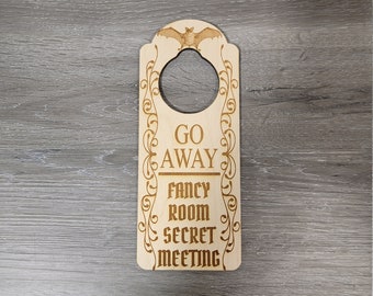 Fancy Room Secret Meeting Engraved Door Hanger Sign What We Do In The Shadows