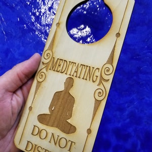 Do Not Disturb Meditating Engraved Door Hanger Sign - Etsy