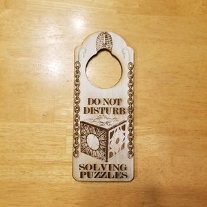 Do Not Disturb Puzzlebox Hellrasier Engraved Door Hanger Sign