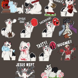 Animal weasel cartoon sticker pack for placement anywhere you please Squigs Weasel Sticker Pack