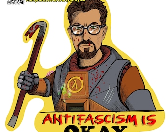 Anti Fascism Stickers Custom YCH Gordon Freeman, Sonic, Tails, Knuckles, Shadow The Hedgehog and MORE!