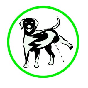 Cute funny dog sticker peeing for canine lovers for pet lovers for indoors outdoors cars cartoon animals
