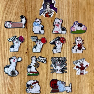 Weasel Cartoon Sticker Pack: Squigs Animal Art, 16 Piece