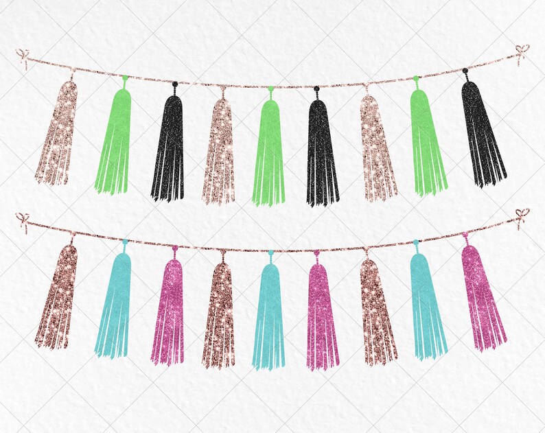 Glitter Garlands Clipart Tassels Clip Art Party Tassel PNG Etsy