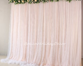 Tule achtergrondgordijn: chiffon, feestdecoratie