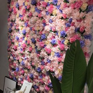 Valentine&#39;s Day Flower Wall Panels Artificial Flower Green Leaves Plant 3D Wall Backdrop Floral Wedding Photo Backdrop for online celebrity