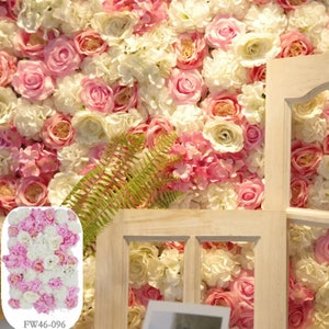 Dream Pink 3D Artificial Flower Wedding Flower Wall Home Shop Party Holiday Wall Decor Photography Background Backdrop Setting Floral Wall
