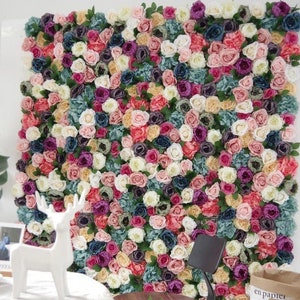 Pianta floreale di lusso fiore parete sfondo pannello per matrimonio composizione foto fotografia sfondo decor parete pannelli di fiori artificiali