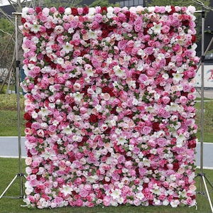 Fantasy Flower Wall Artificial Flower Green Leaves Plant 3D Wall Backdrop Floral Wedding Photo Background for online celebrity Photography