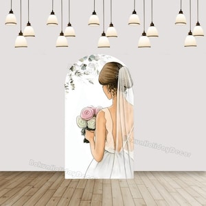 Dress Princess Birthday Arch Backdrop Cover Bridal Shower Miss to Mrs Wedding Party Flower Arch Cover Bride to Be Floral Decor Backgrounds