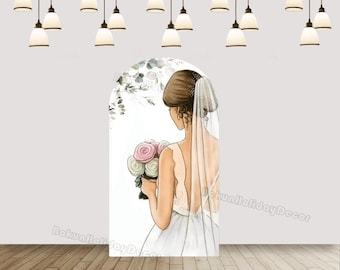 Floral Wedding Arch Backdrop Cover - Bridal Shower, Birthday