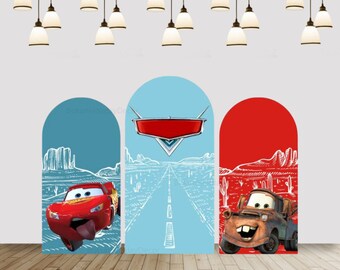 Cars Theme Arch Backdrop Cover – Boys Birthday, Baby Shower
