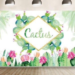 Sukkulenten Kaktus Blumen Geburtstag Party Hintergrund Banner Foto Studio Requisiten Zubehör Floral Party Kulisse Foto Studio Hintergrund