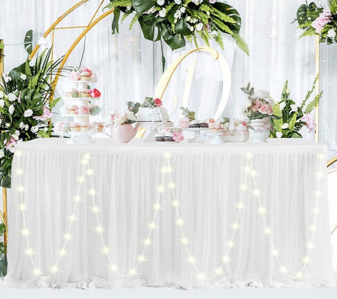 Gonna Per Tavolo In Tinsel Lamina Viola - 3 Pezzi, 29x108 Pollici - Per Decorazioni Feste, Matrimoni, Compleanni, Natale - Con Striscia Adesiva